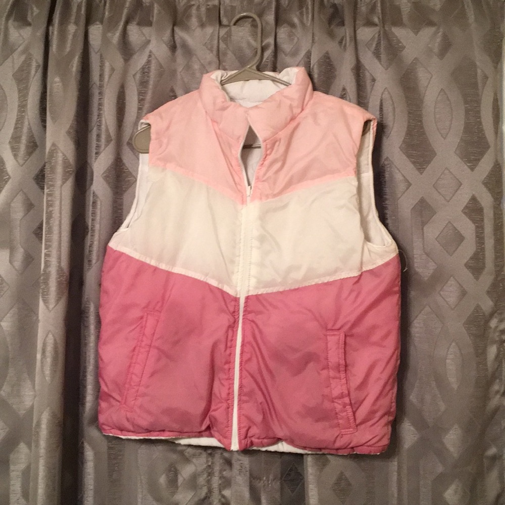 Pink and white vest